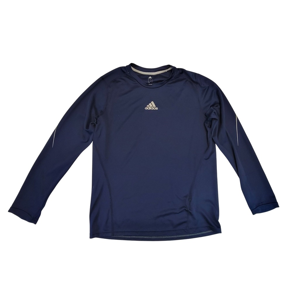 Adidas Climalite Navy Blue Long Sleeve Athletic Shirt Men's Size Medium